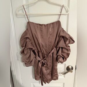 Lulumari Mauve Ruffle Mini Dress